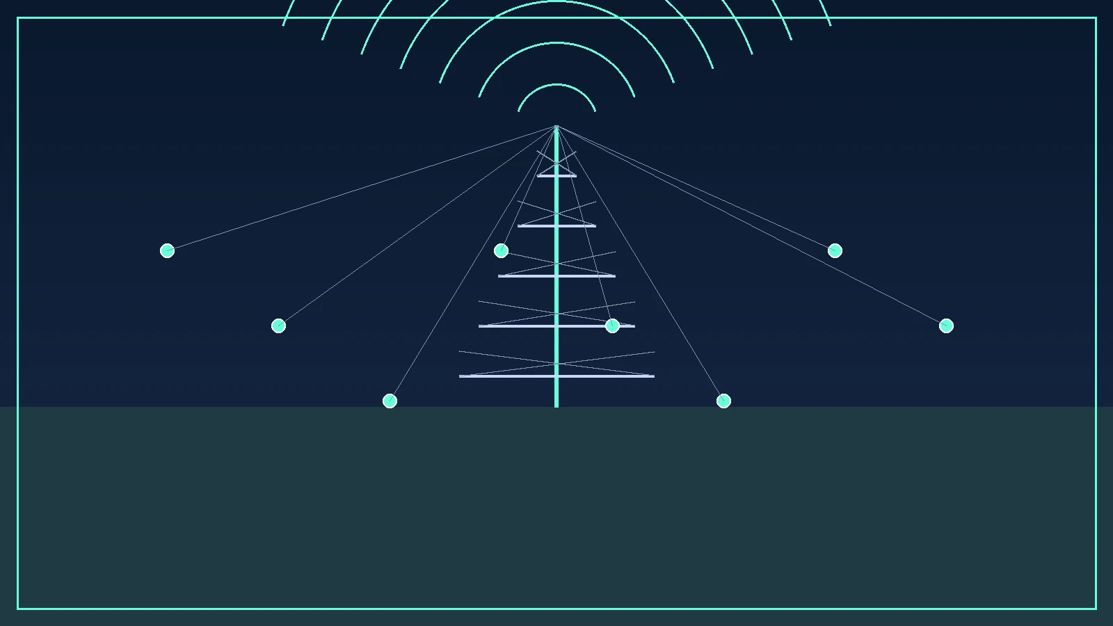 Ilustración editorial sobre la regulación del espectro radioeléctrico y la administración de telecomunicaciones